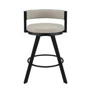 Artiss Bar Stool Swivel Kitchen Chair Metal PU Leather Counter Beige BA-TW-W0098-BG