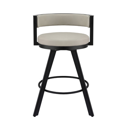 Artiss Bar Stool Swivel Kitchen Chair Metal PU Leather Counter Beige BA-TW-W0098-BG