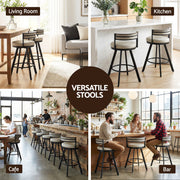 Artiss Bar Stool Swivel Kitchen Chair Metal PU Leather Counter Beige BA-TW-W0098-BG