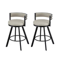 Artiss Bar Stools Set of 2 Swivel Kitchen Chair Metal Counter Beige Leather BA-TW-W0098-BGX2