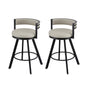 Artiss Bar Stools Set of 2 Swivel Kitchen Chair Metal Counter Beige Leather BA-TW-W0098-BGX2