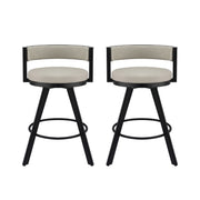 Artiss Bar Stools Set of 2 Swivel Kitchen Chair Metal Counter Beige Leather BA-TW-W0098-BGX2