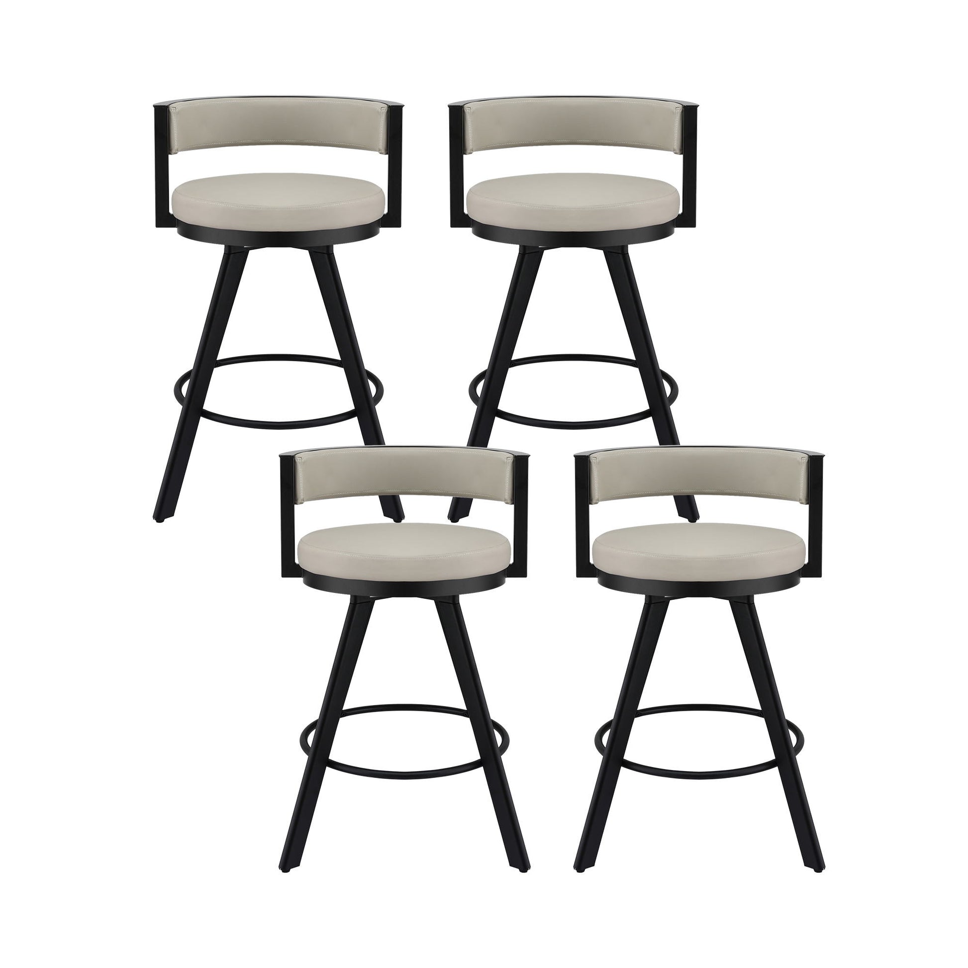 Artiss Bar Stools Set of 4 Swivel Kitchen Chair Metal Counter Beige Leather BA-TW-W0098-BGX4