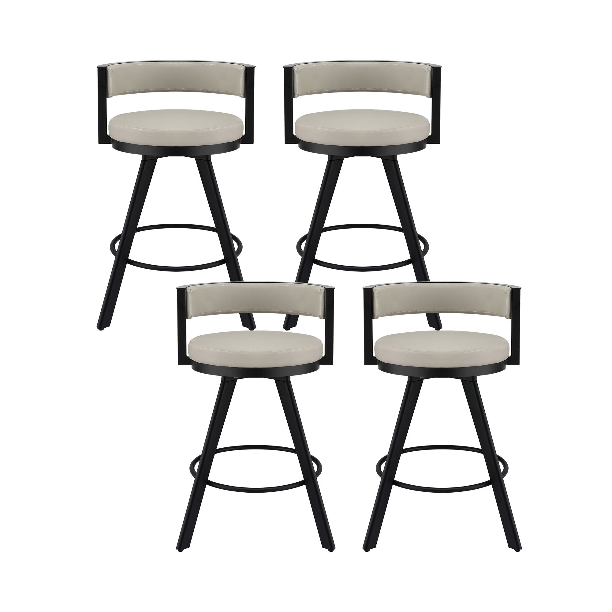 Artiss Bar Stools Set of 4 Swivel Kitchen Chair Metal Counter Beige Leather BA-TW-W0098-BGX4