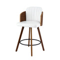 Artiss Wooden Bar Stools Swivel Kitchen Counter Stool Chair 58cm Seat Height BA-TW-W0099-WH
