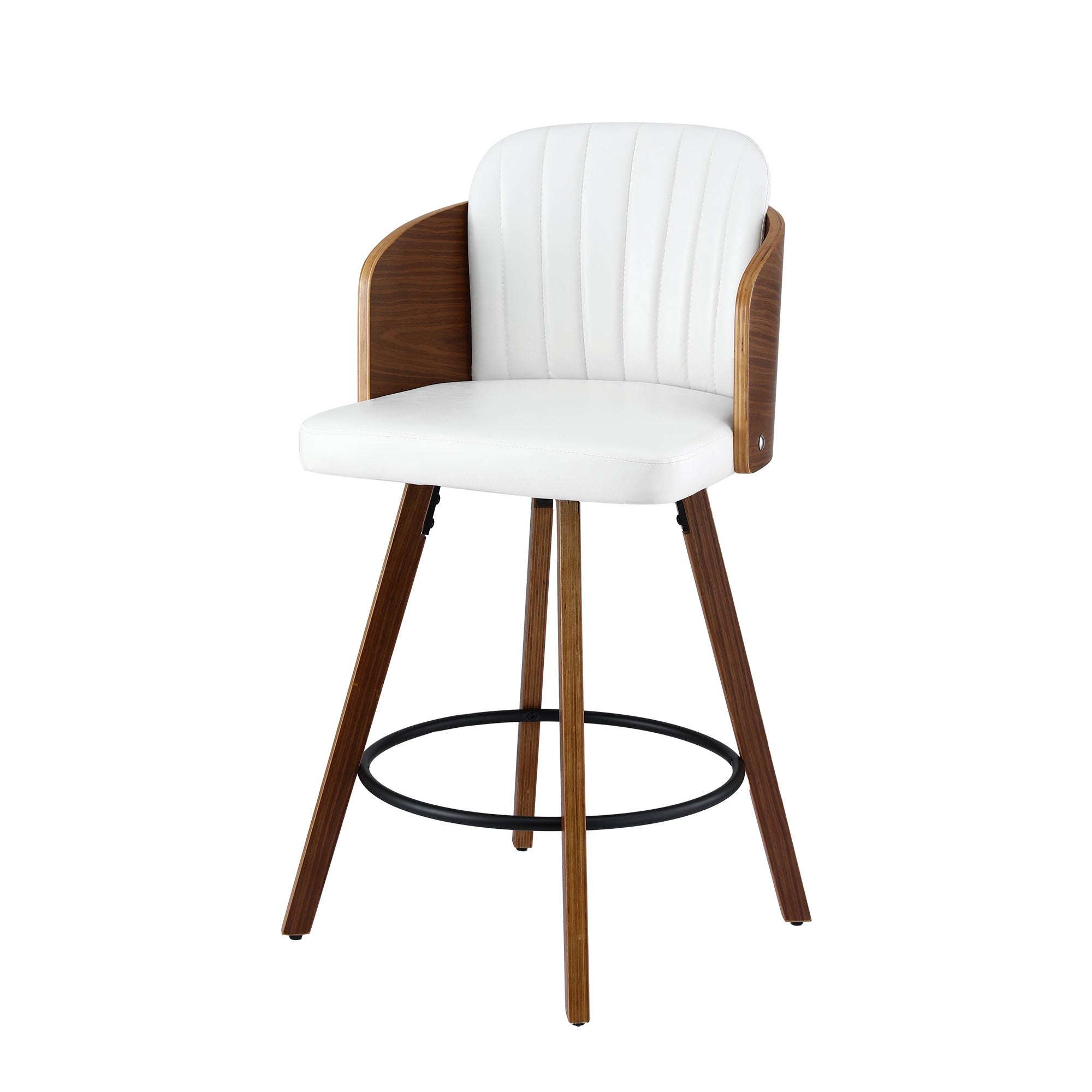Artiss Wooden Bar Stools Swivel Kitchen Counter Stool Chair 58cm Seat Height BA-TW-W0099-WH