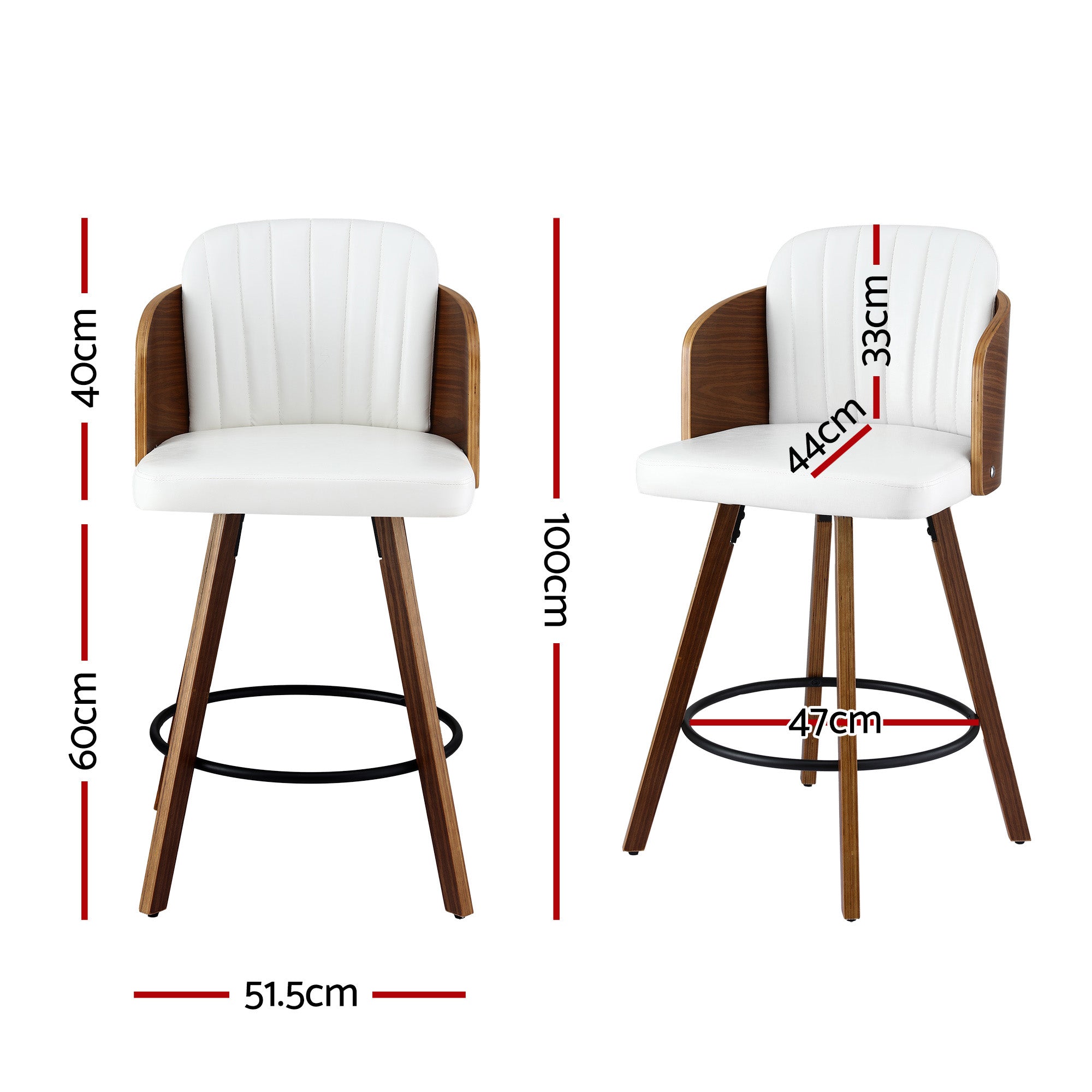 Artiss Wooden Bar Stools Swivel Kitchen Counter Stool Chair 58cm Seat Height BA-TW-W0099-WH
