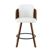 Artiss Wooden Bar Stools Swivel Kitchen Counter Stool Chair 58cm Seat Height BA-TW-W0099-WH