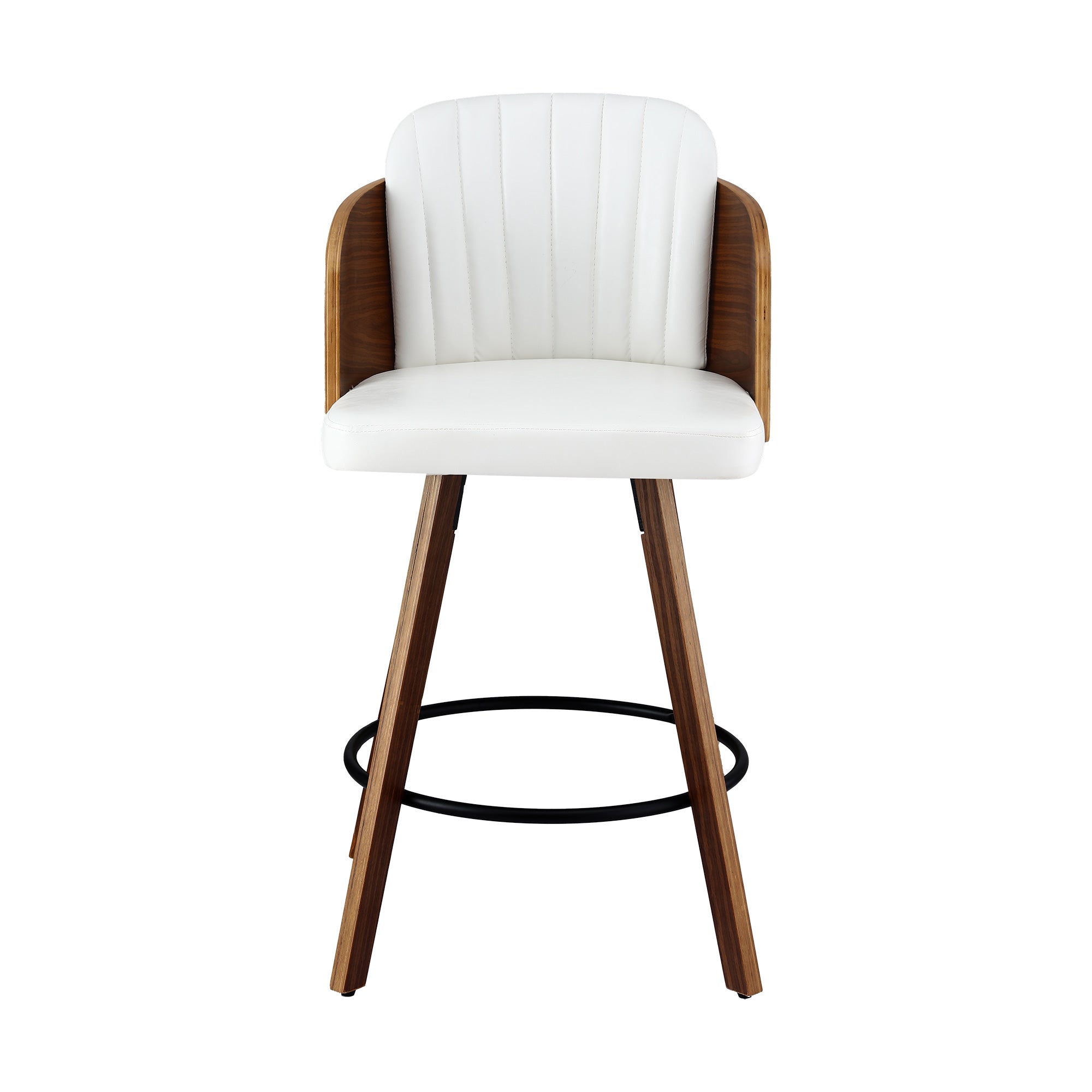Artiss Wooden Bar Stools Swivel Kitchen Counter Stool Chair 58cm Seat Height BA-TW-W0099-WH