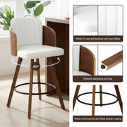Artiss Wooden Bar Stools Swivel Kitchen Counter Stool Chair 58cm Seat Height BA-TW-W0099-WH