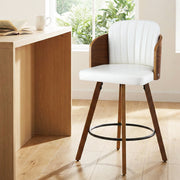 Artiss Wooden Bar Stools Swivel Kitchen Counter Stool Chair 58cm Seat Height BA-TW-W0099-WH