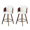 Artiss Wooden Bar Stools Swivel Kitchen Counter Stool Chair 58cm Seat Height BA-TW-W0099-WHX2