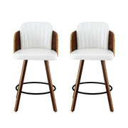 Artiss Wooden Bar Stools Swivel Kitchen Counter Stool Chair 58cm Seat Height BA-TW-W0099-WHX2
