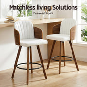 Artiss Wooden Bar Stools Swivel Kitchen Counter Stool Chair 58cm Seat Height BA-TW-W0099-WHX2