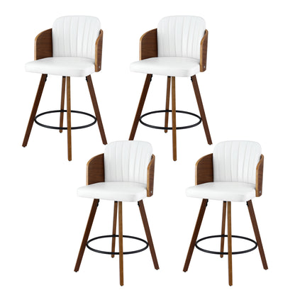 Artiss Wooden Bar Stools Swivel Kitchen Counter Stool Chair 58cm Seat Height BA-TW-W0099-WHX4