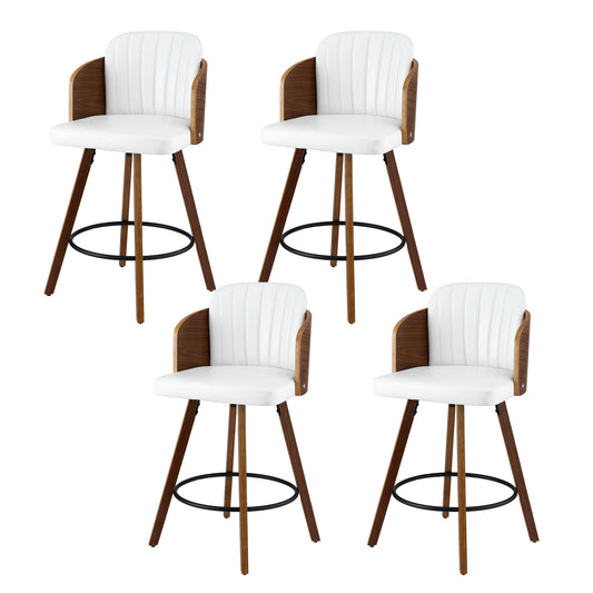 Artiss Wooden Bar Stools Swivel Kitchen Counter Stool Chair 58cm Seat Height BA-TW-W0099-WHX4