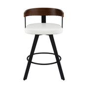 Artiss Bar Stool Swivel Metal Legs Kitchen Chair Bentwood Counter Leather White BA-TW-W0100-WH