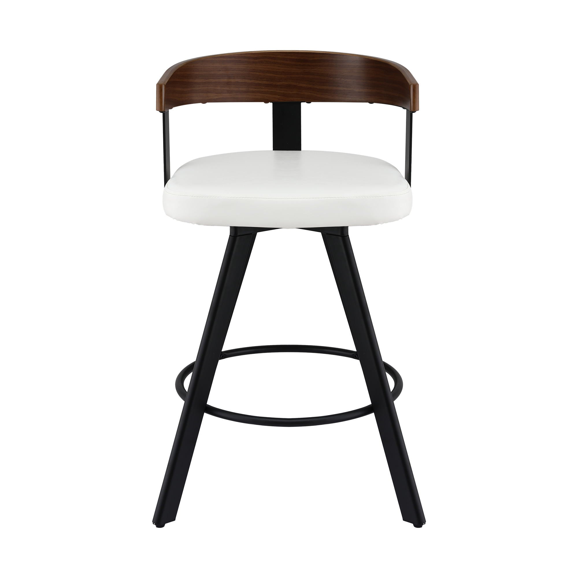 Artiss Bar Stool Swivel Metal Legs Kitchen Chair Bentwood Counter Leather White BA-TW-W0100-WH
