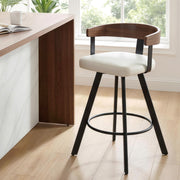 Artiss Bar Stool Swivel Metal Legs Kitchen Chair Bentwood Counter Leather White BA-TW-W0100-WH