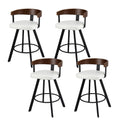 4x Artiss Bar Stools Swivel Kitchen Chairs Metal Legs Bentwood Counter White PU BA-TW-W0100-WHX4