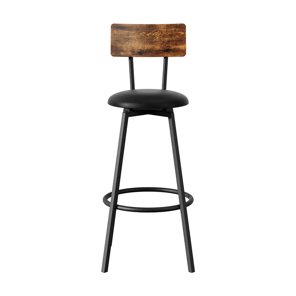 Artiss 2X Industrial Bar Stools Upholstered Counter Chairs Steel Frame Anti-Scratch BA-U-4789-WALX2