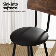 Artiss 2X Industrial Bar Stools Upholstered Counter Chairs Steel Frame Anti-Scratch BA-U-4789-WALX2