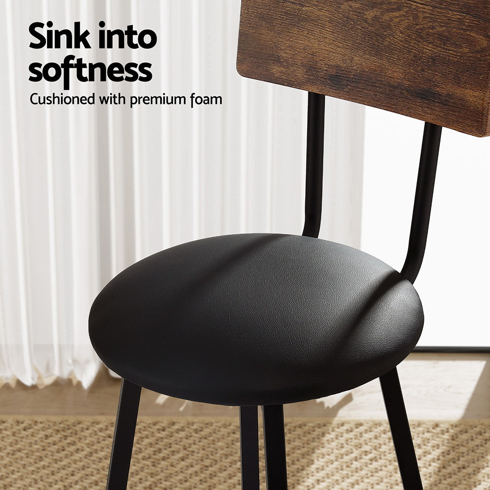 Artiss 2X Industrial Bar Stools Upholstered Counter Chairs Steel Frame Anti-Scratch BA-U-4789-WALX2
