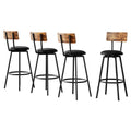 Artiss 4X Industrial Bar Stools Upholstered Counter Chairs Steel Frame Anti-Scratch BA-U-4789-WALX4
