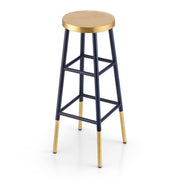 Artiss Bar Stools Metal Gold Navy BA-U-5005-NAGD