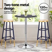 Artiss Bar Stools Metal Gold Navy BA-U-5005-NAGD