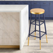 Artiss Bar Stools Metal Gold Navy BA-U-5005-NAGD