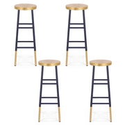 Artiss 4x Bar Stools Metal Gold Navy BA-U-5005-NAGDX4