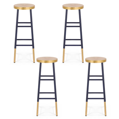 Artiss 4x Bar Stools Metal Gold Navy BA-U-5005-NAGDX4