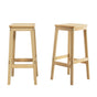 Artiss 2x Bar Stools Rubber Wood Stool Counter Chair Rattan Barstools Kitchen BA-Y-1031-NAX2