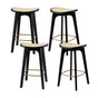 Artiss 4x Bar Stools Rattan Counter Kitchen Dinning Chair Bamboo Saddle Black BA-Y-1033-BKX4