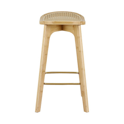 Artiss 2x Bar Stools Bamboo Rattan Stool Counter Chair Kitchen Barstools BA-Y-1033-NAX2