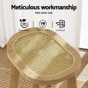 Artiss 2x Bar Stools Bamboo Rattan Stool Counter Chair Kitchen Barstools BA-Y-1033-NAX2