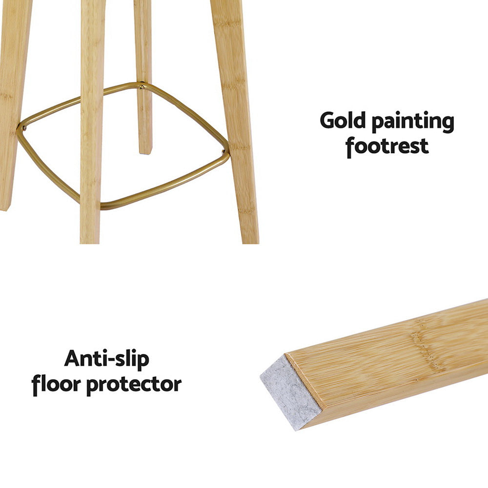Artiss 4x Bar Stools Bamboo Rattan Stool Counter Chair Kitchen Barstools BA-Y-1033-NAX4