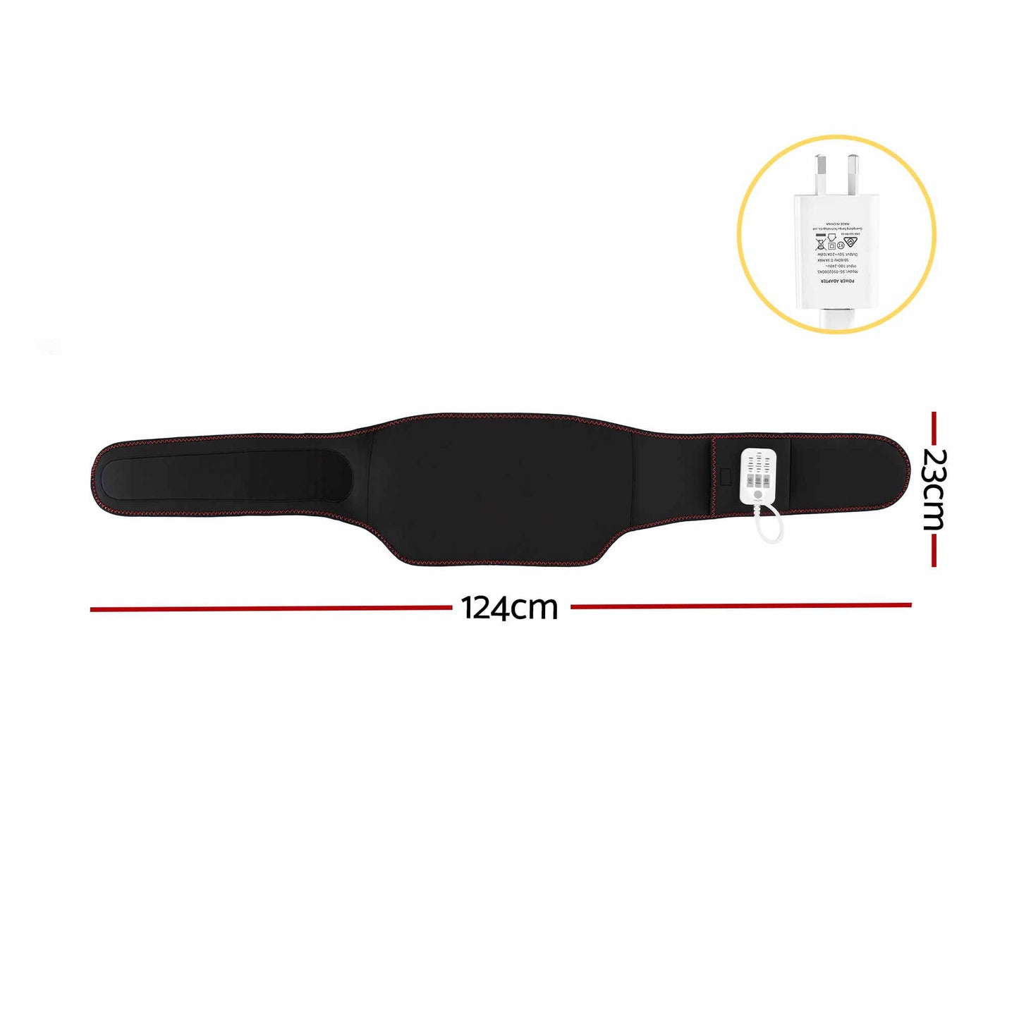 Livemor Back Massager for Sciatica Relief, Airbag Traction and Heat Lumbar Support Belt, 124cm BACK-MASSAGER-BELT-BK