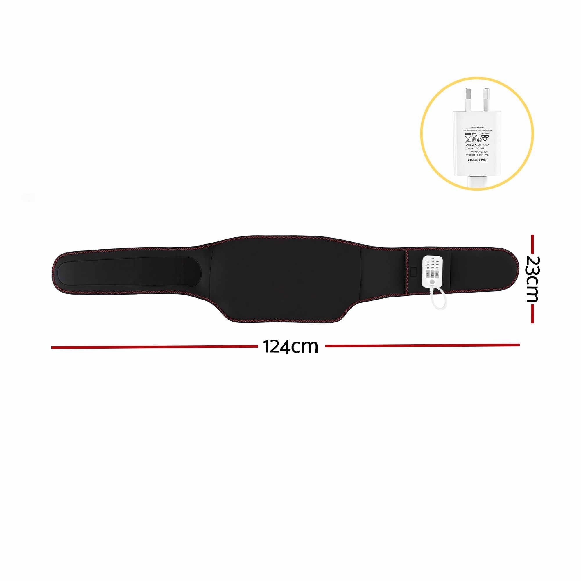 Livemor Back Massager for Sciatica Relief, Airbag Traction and Heat Lumbar Support Belt, 124cm BACK-MASSAGER-BELT-BK