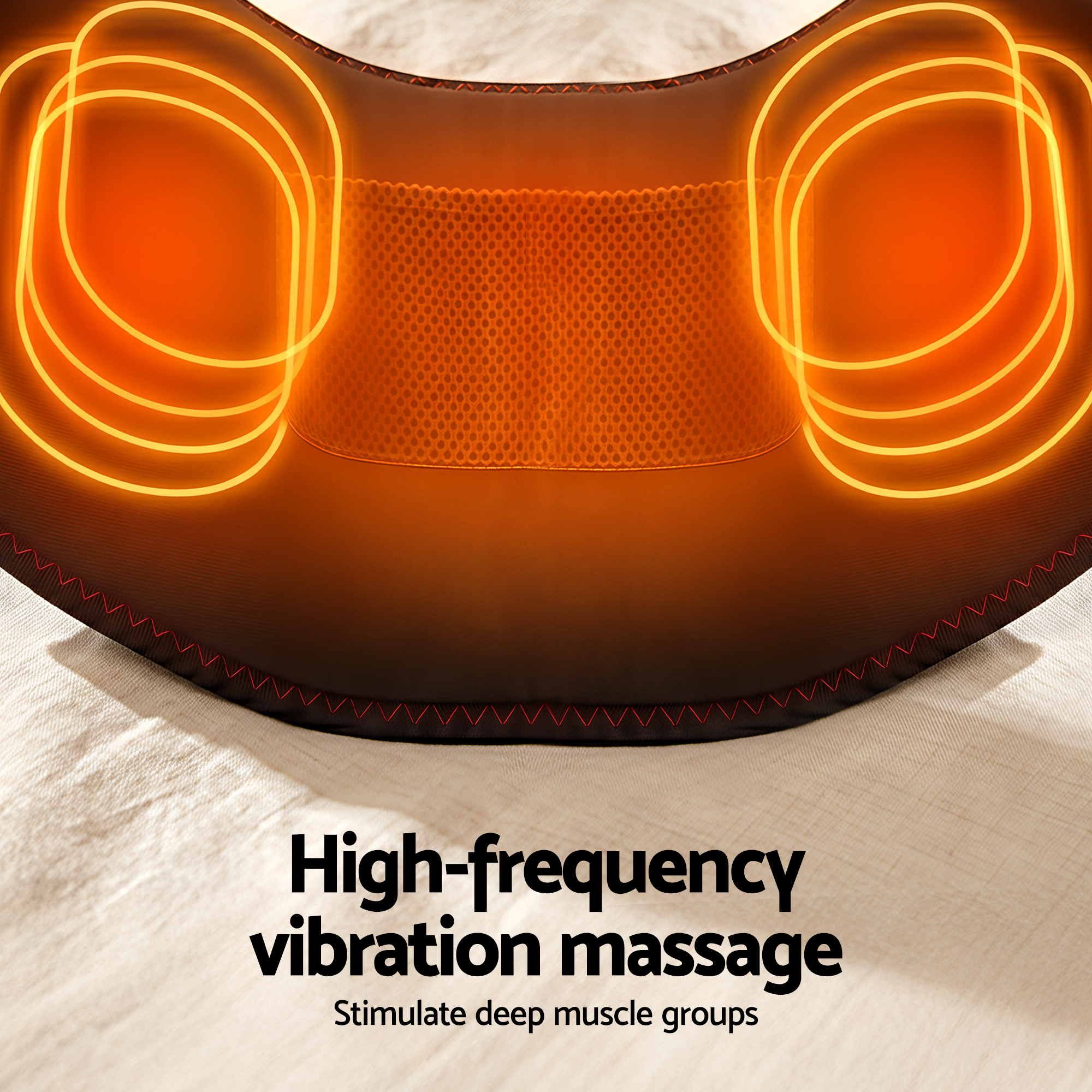 Livemor Back Massager for Sciatica Relief, Airbag Traction and Heat Lumbar Support Belt, 124cm BACK-MASSAGER-BELT-BK