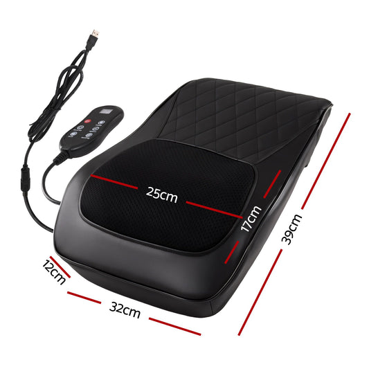 Livemor Back Massager with Heat and Traction, Neck and Shoulder Massage Pillow, Ergonomic Backrest for Office BACK-MASSAGER-TRA-BK