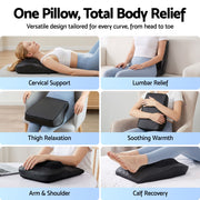 Livemor Back Massager with Heat and Traction, Neck and Shoulder Massage Pillow, Ergonomic Backrest for Office BACK-MASSAGER-TRA-BK
