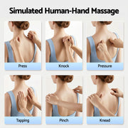 Livemor Back Massager with Heat and Traction, Neck and Shoulder Massage Pillow, Ergonomic Backrest for Office BACK-MASSAGER-TRA-BK