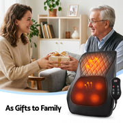 Livemor Back Massager with Heat and Traction, Neck and Shoulder Massage Pillow, Ergonomic Backrest for Office BACK-MASSAGER-TRA-BK