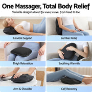 Livemor Back Massager with Heat, Cordless Electric Neck & Shoulder Massager Pillow, 3-Speed Deep Tissue BACK-MASSAGER-TRI-BK