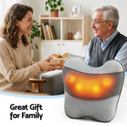 Livemor Back Massager with Heat, USB Neck and Shoulder Massage Pillow, 3-Speed Ergonomic Lumbar Support BACK-MASSAGER-U-GY