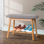 Artiss Shoe Rack Shoe Bench Fabric Seat 2 Pairs BAM-B-FS68C-NT