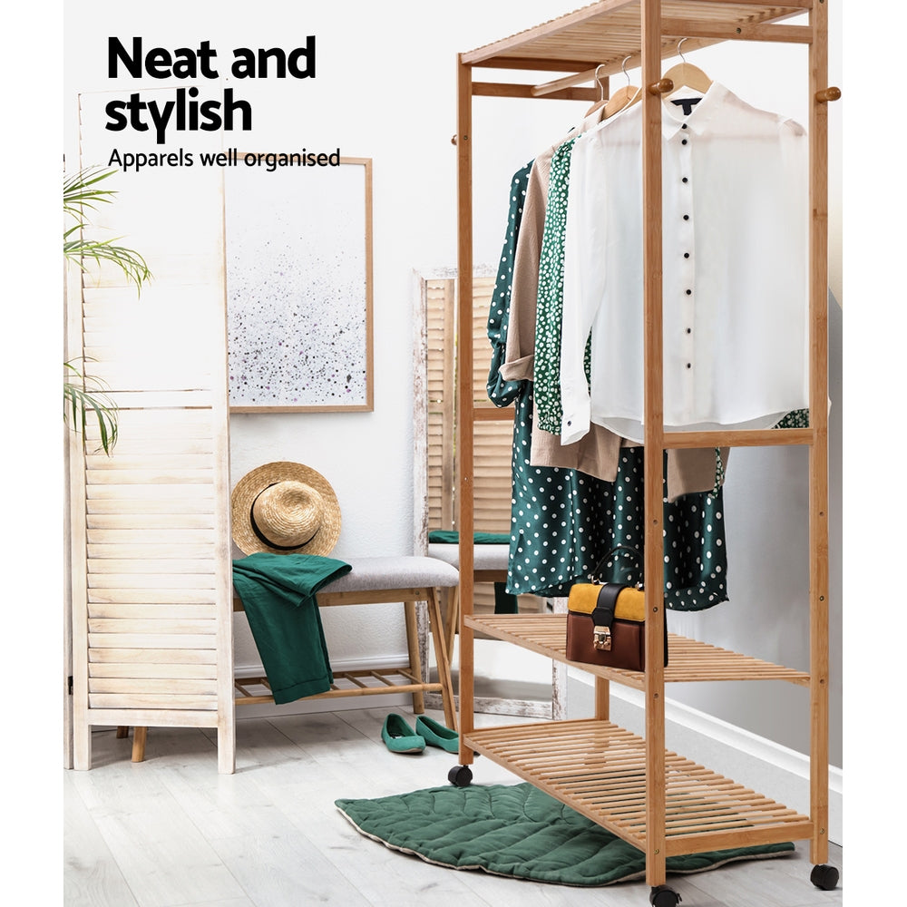 Artiss Wardrobe Clothes Rack Airer Coat Stand Hanger 165cm BAM-B-HANGER-904-NT