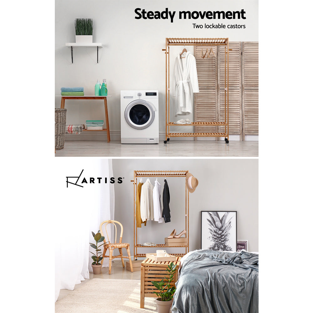 Artiss Wardrobe Clothes Rack Airer Coat Stand Hanger 165cm BAM-B-HANGER-904-NT